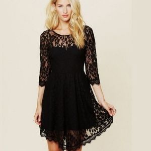 Free People Black Lace Dress